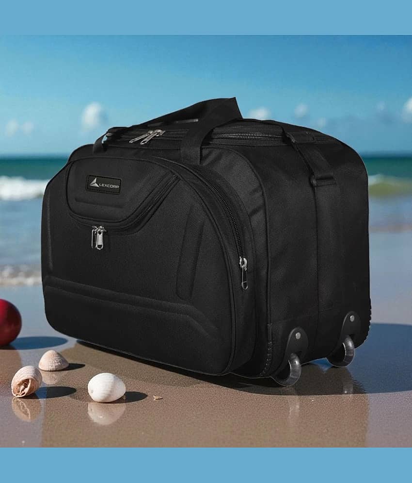 LEXCORP 60 Ltrs Black Polyester Duffle Bag