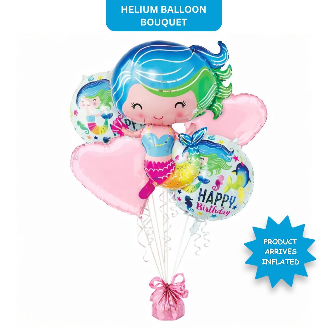 Mermaid Theme Helium Foil Balloon Set of 5