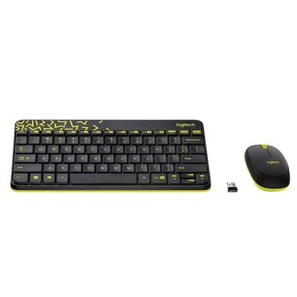Logitech MK240 Nano Wireless USB Keyboard and Mouse Set, 12 Function Keys 2.4GHz Wireless, 1000DPI