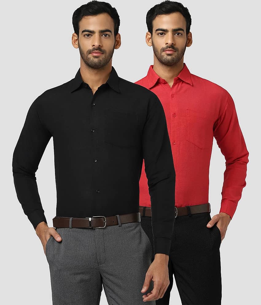 DESHBANDHU DBK 100% Cotton Regular Fit Solids Men's Casual Shirt - Multicolor ( Pack of 2 )