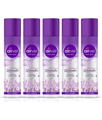 Airvel Lavender Fragrance Room Spray Air Freshener for Home, Bathroom and Car 217ml ( Pack of 5 )