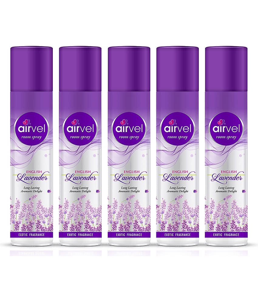 Airvel Lavender Fragrance Room Spray Air Freshener for Home, Bathroom and Car 217ml ( Pack of 5 )
