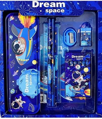 2307 YESKART-12 pcs All in One DREAM SPACE  Theme Stationery Set Combo Boys Girls Dino Park DREAM SPACE Pencil Box Set