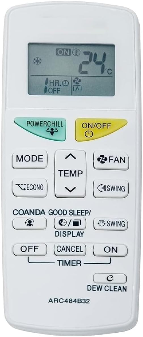DAIKIN Replacement Compatible Remote Control For DAIKIN AC ARC484B32, White