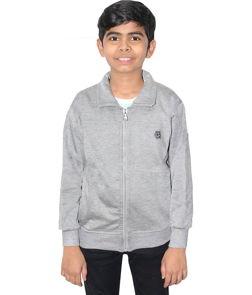 Goodluck Pack of 1 Boys Wollen Cardigans Sweater ( Gray )