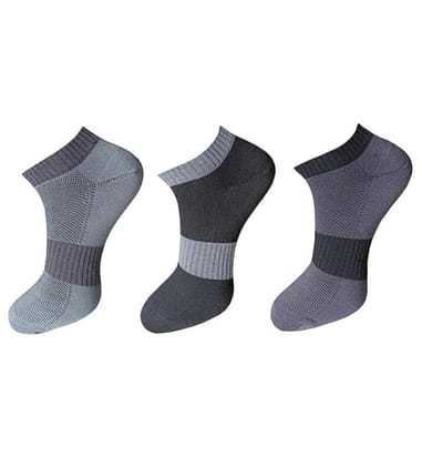 3_Pair Set Unisex Casual Cotton Solid Ankle Length Socks (Multicolor)-PID54127