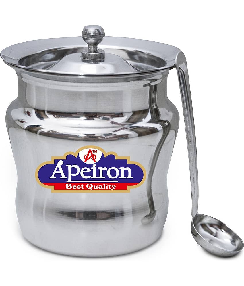 APEIRON - Silver Steel Food Container ( Pack of 1 )