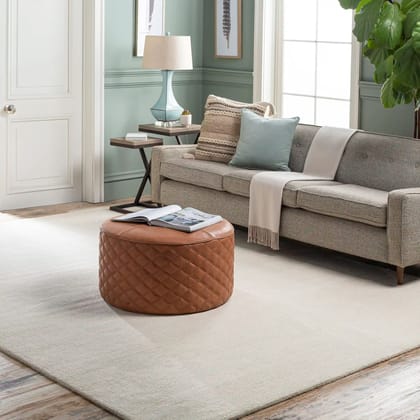 Hand Loomed Mystique Beige Wool Rug