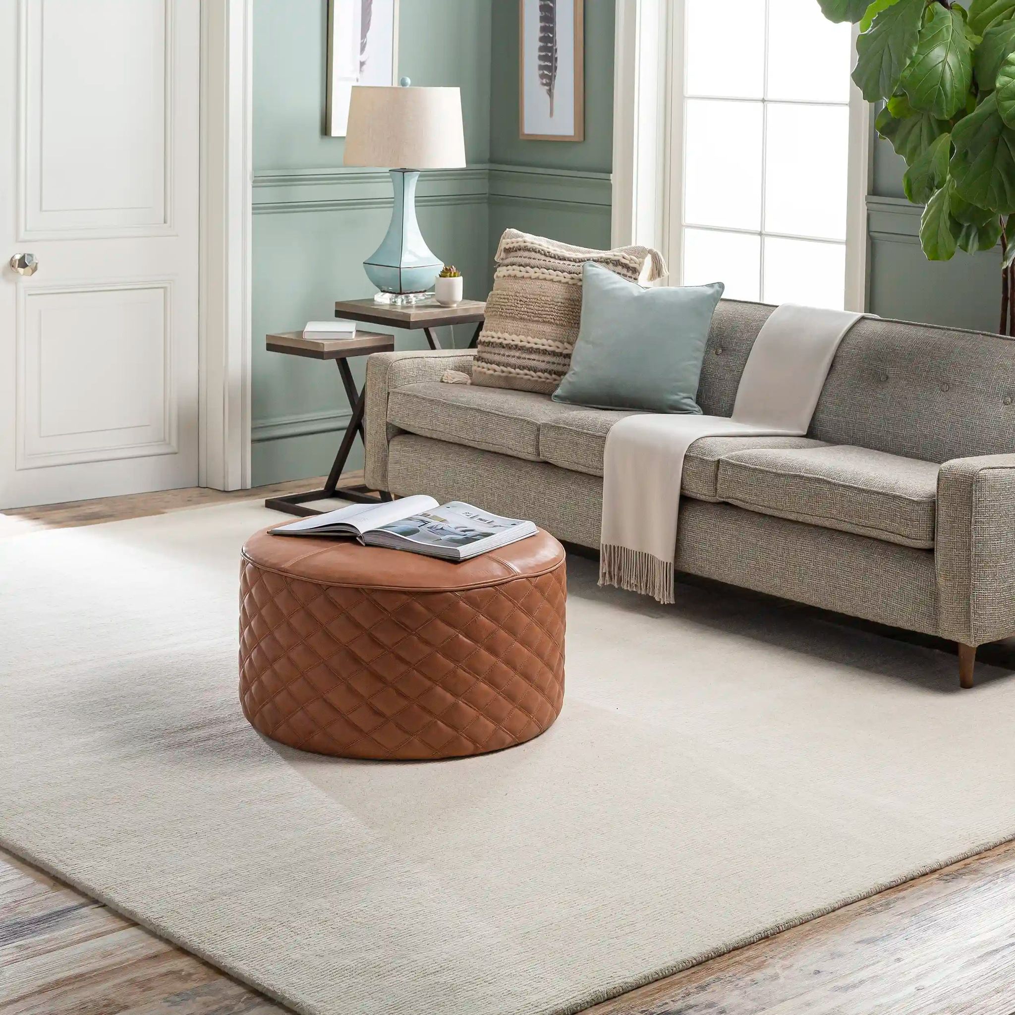 Hand Loomed Mystique Beige Wool Rug