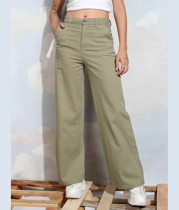 Tokyo Talkies Women Cotton Blend Casual Trousers ( Olive )