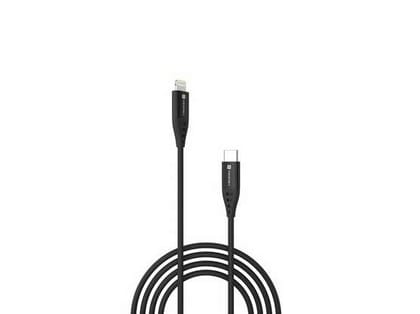 Portronics Konnect L1 20W Type C to 8 Pin Quick Charging Cable with Nylon Braided, Metal Heads, 1 m Length - Black Portronics Konnect L1 20W Type C to 8 Pin Quick Charging Cable with Nylon Braided, Metal Heads, 1 m Length - Black