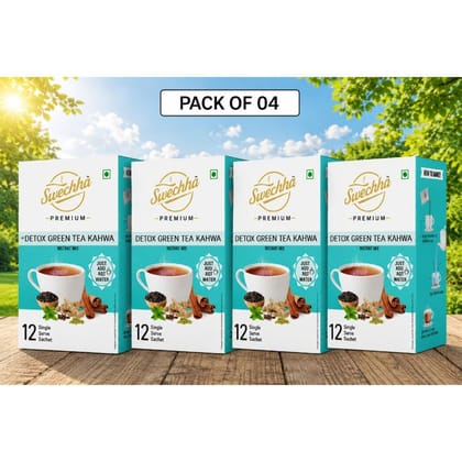 Swechha Premium Detox Green Tea Kahwa COMBO PACK OF 04 - 144 gm