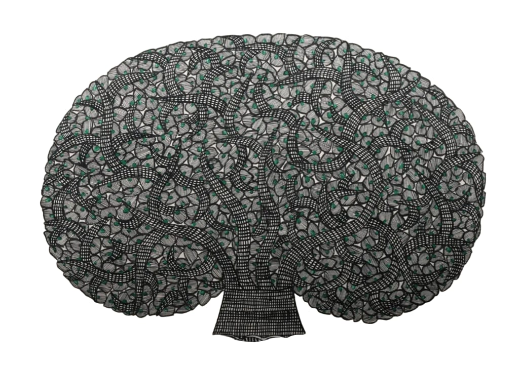 Exquisite Madhubani Painting - Handcrafted Tree of Life Art on Handmade Paper, 22x30 Inches