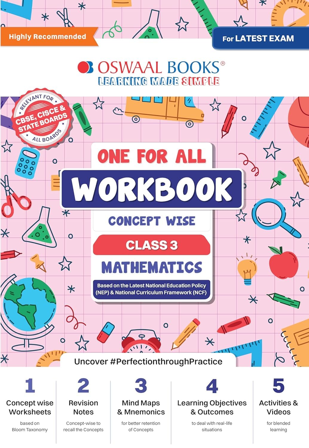 OSWAAL CBSE ONE FOR ALL WORKBOOK MATHEMATICS CLASS 3 WITH 25 TRENDS OF CBSE [Paperback] oswaal