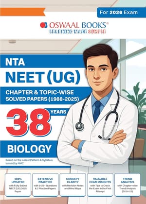 Oswaal NEET (UG) Biology 38 YEARS Solved Papers (1988-2025) Chapter -wise For 2026 Exam [Paperback] Oswaal Books And Learning Private limited