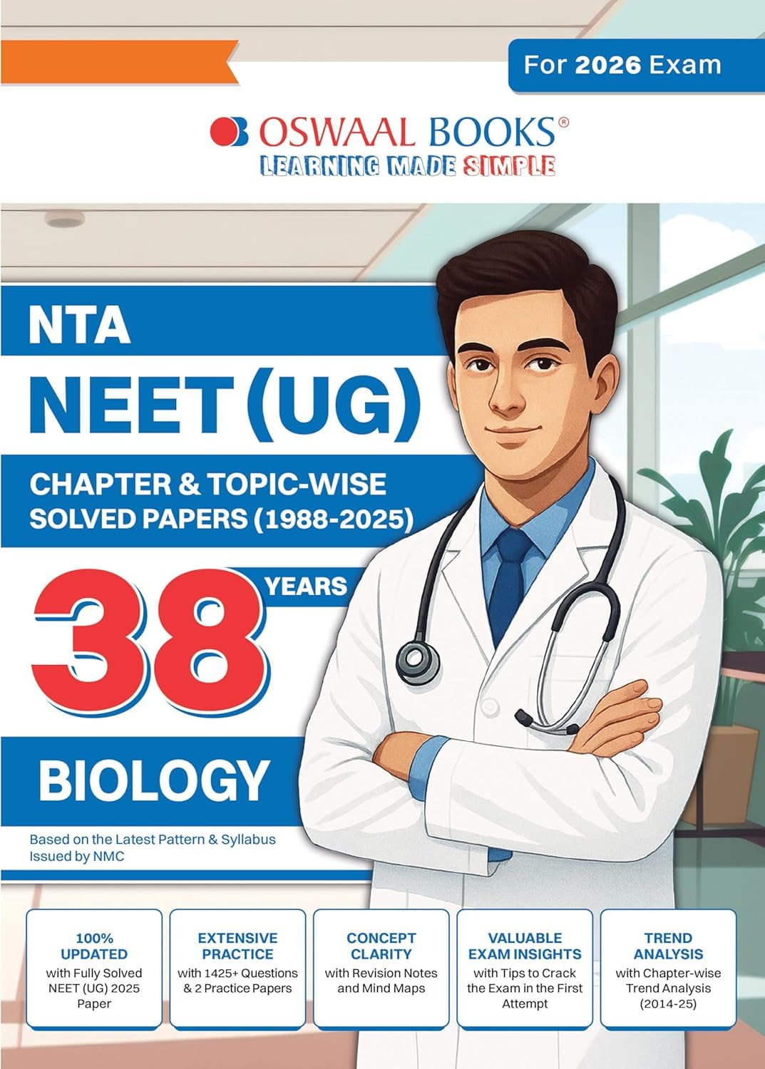Oswaal NEET (UG) Biology 38 YEARS Solved Papers (1988-2025) Chapter -wise For 2026 Exam [Paperback] Oswaal Books And Learning Private limited