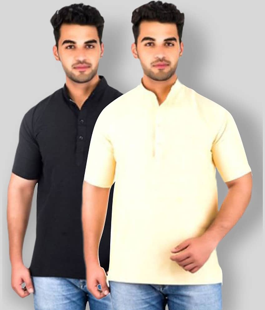 DESHBANDHU DBK - Multicolor Cotton Men's Regular Kurta ( Pack of 2 )
