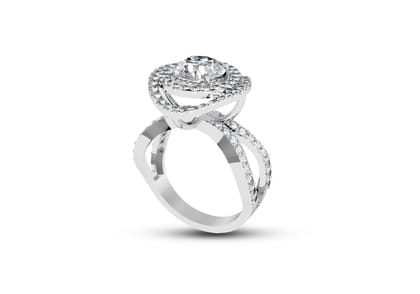 Double Halo Round Cut Engagement Ring
