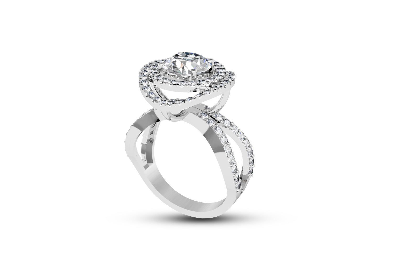 Double Halo Round Cut Engagement Ring