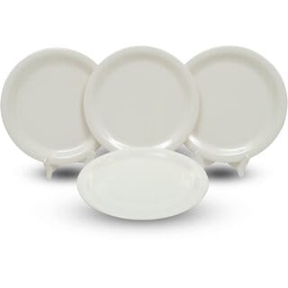 Ariya Melamine 11 Inch Dinner Plates - White, Set of 4 | Durable, Lightweight & Easy to Clean