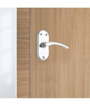 OJASS Steel High Quality Premium Range Bathroom Door Lock Mortise Door Handle with Baby Latch Lock Crome Plated Finish Keyless | Bathroom Lock Pack of 1 Set ( BL+S04BCPL )