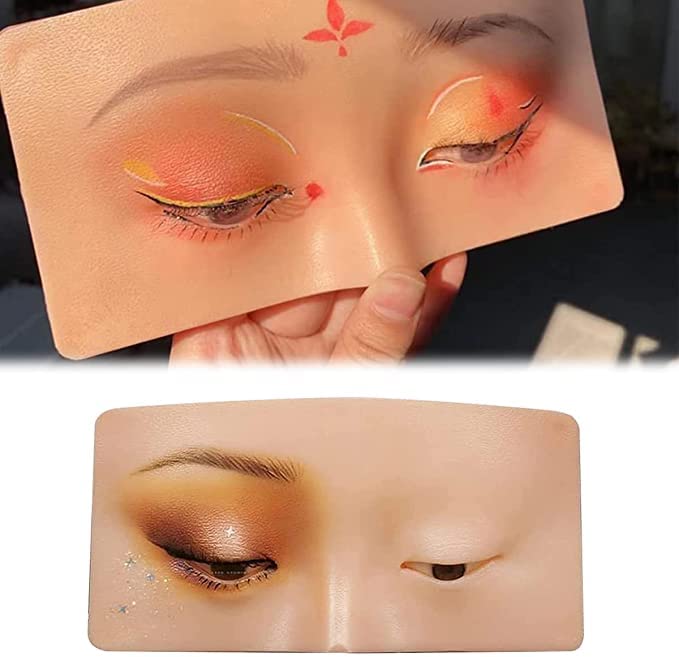 Elecsera Practicing Eyeshadow, Silicone Face and Eye Makeup Practice Board 100 g (Skin)