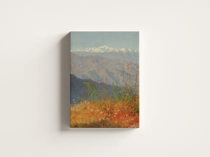 FURNISHUB Sunset In The Himalayas (1879) by Vasily Vereshchagin | Wall Art Painting | Premium Home Decor Art | Home decor Painting | Gallery-Wrapped Canvas