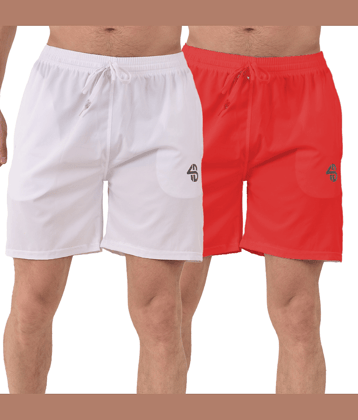 Forbro White Polyester Men's Running Shorts ( Pack of 2 )