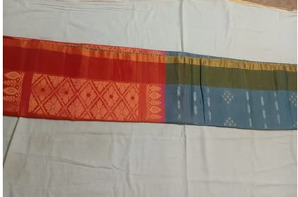PKS-03 Grey-orange soft silk saree