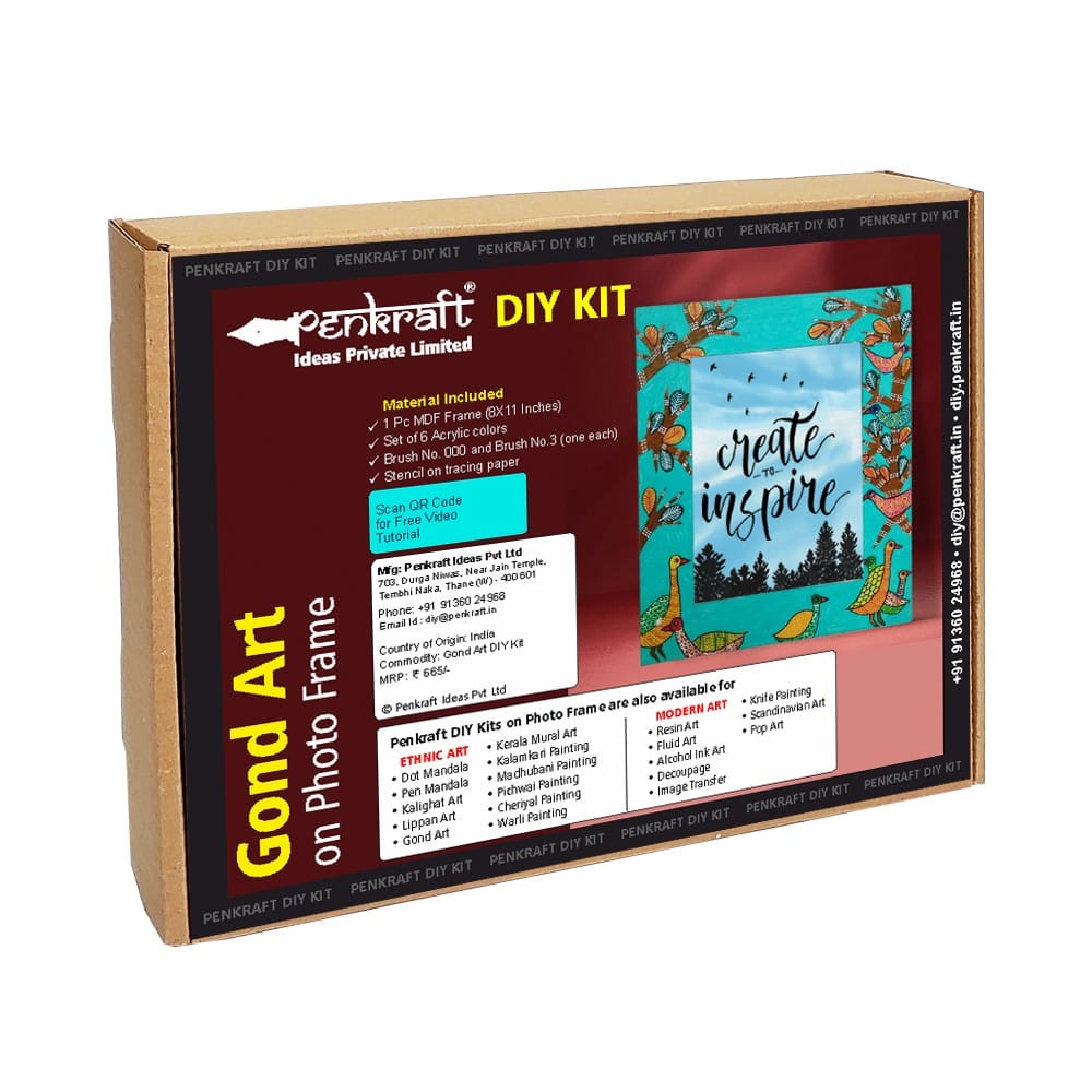 Gond Art on Frame DIY Kit by Penkraft