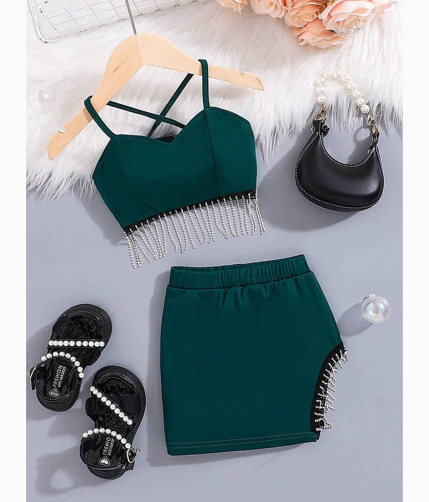 Addyvero Pack of 1 Girls Polyester Top With Skirt ( Black )