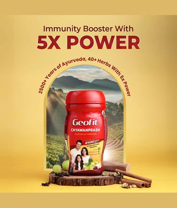 GEOFIT Ayurvedic Chyawanprash, Enriched with Nutrients-Amla & Honey,500G