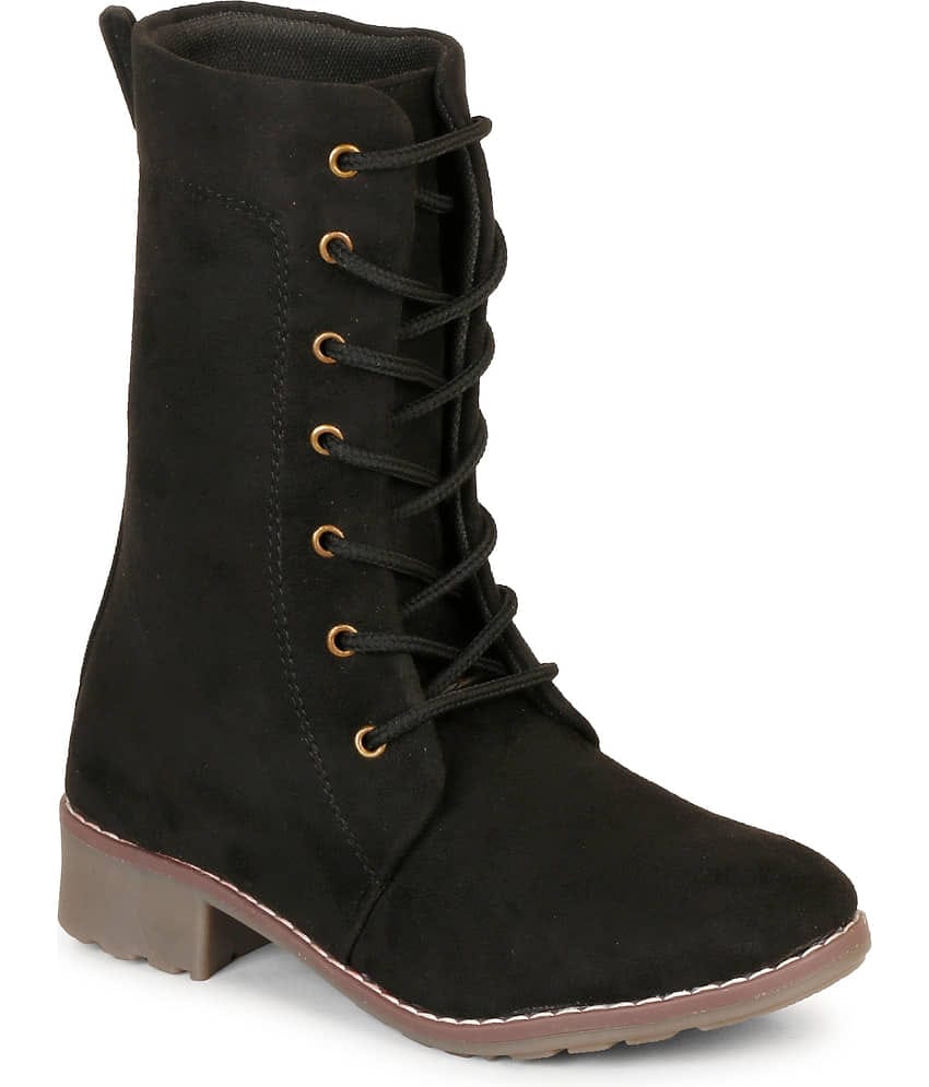 Saheb - Black Women's Mid Calf Length Boots