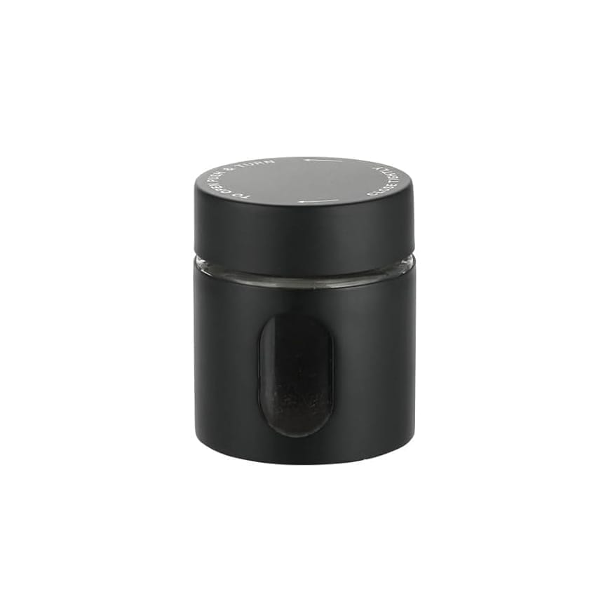 The Bean Co Roasters Mini Canister | 125 ML Capacity | Stainless Steel and Glass |Airtight Mini Coffee Canister (Black)