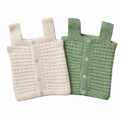 The Baby First Box Handmade Unisex Baby Wool Sweater for New Born Baby| Sweater for New Born Baby 0-3 Months| Sleeveless Baby Sweater | (Pack of 2) The Baby First Box Handmade Unisex Baby Wool Sweater for New Born Baby| Sweater for New Born Baby 0-3 Months| Sleeveless Baby Sweater | (Pack of 2)