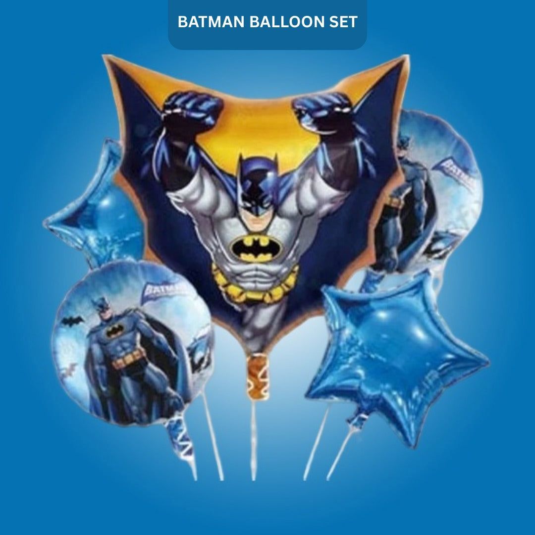 Superhero Batman Theme Helium Balloon Bouquet Set of 5