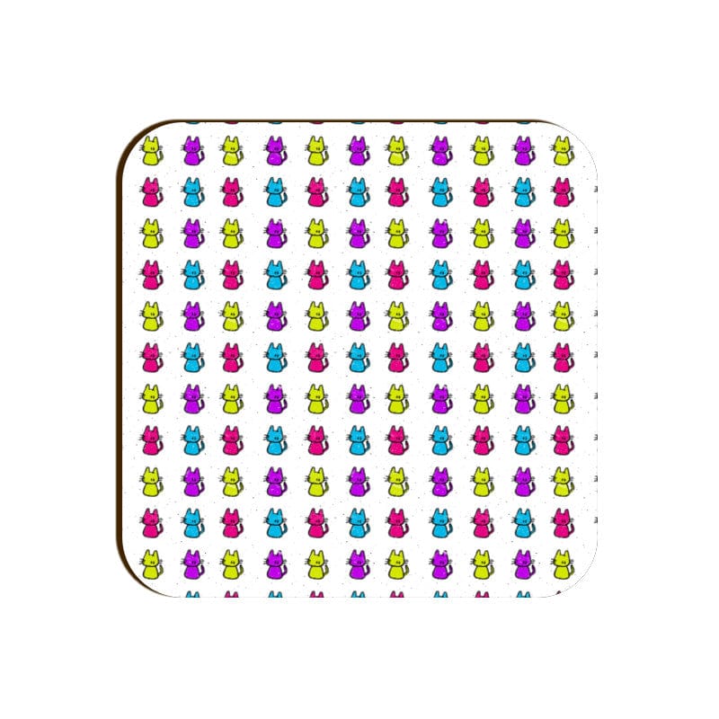 Cats In Colour Square Coaster