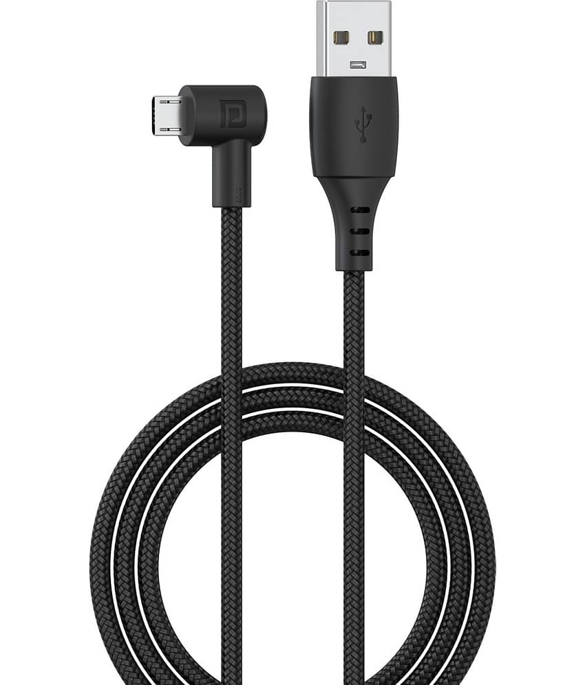 Portronics Black 3A Micro USB Cable 1.2 Meter