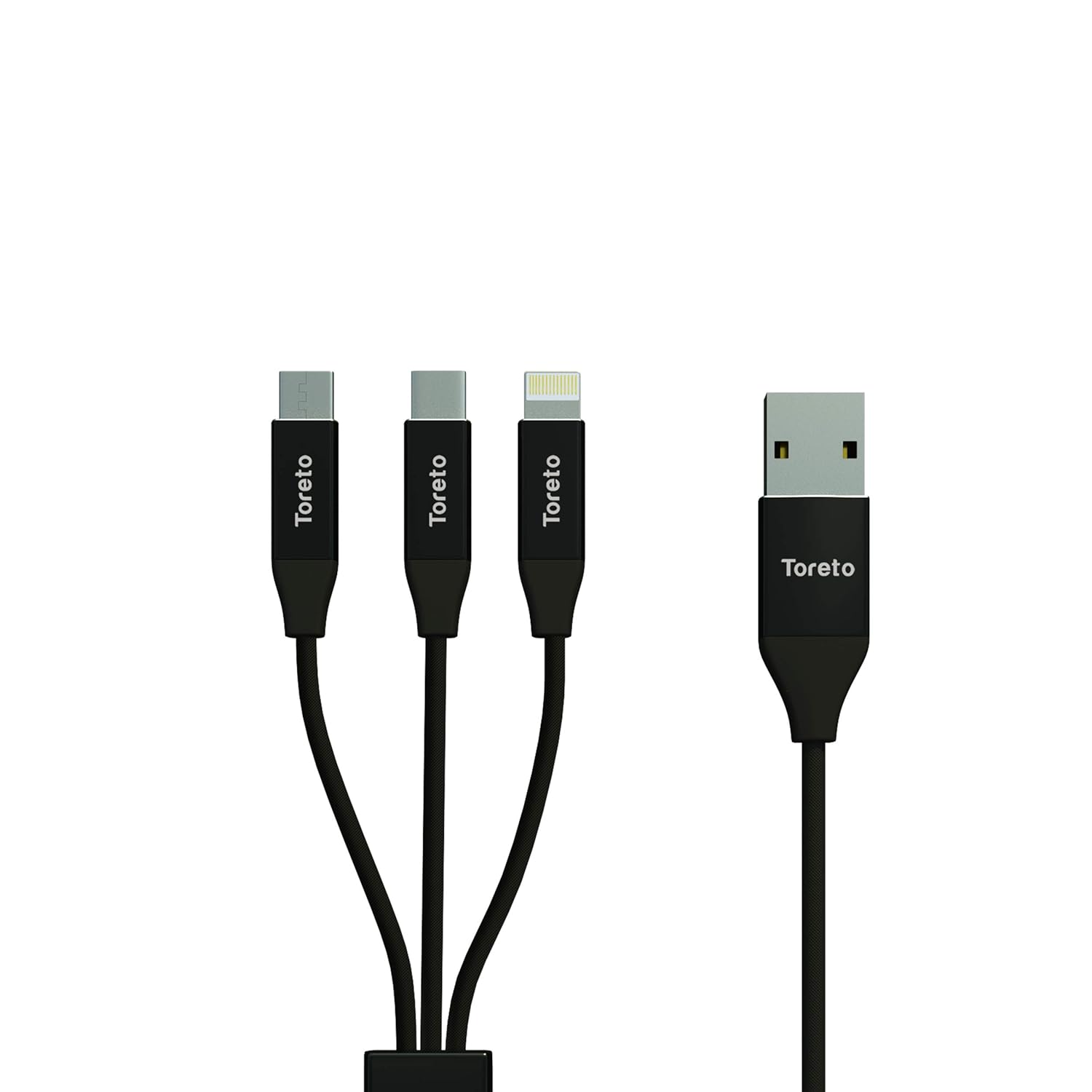 Toreto 924 TOR 3-in-1 Cable Dura Trio: Versatile- Durable- and Fast Charging Solution for Multiple Devices