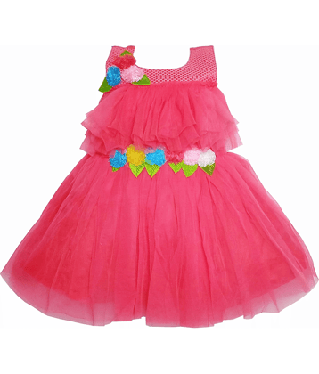 harshvardhanmart.com Net Frock For Girls ( Pack of 1 , Red )