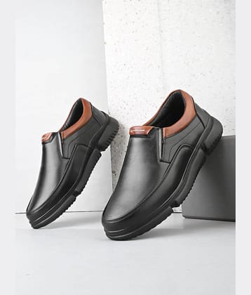 NAAL Black Men's Mocassin Formal Shoes