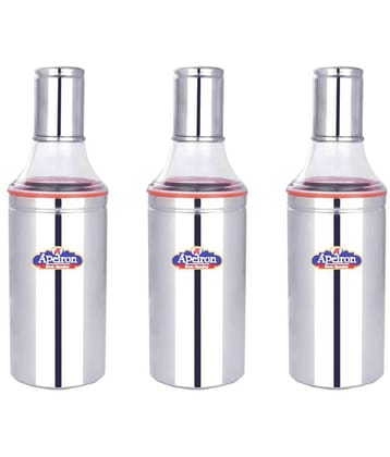 APEIRON MIRROR FINISHING Steel Oil Container/Dispenser Set of 3 1000 mL