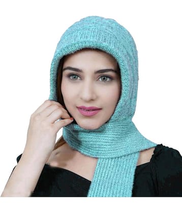 HeteShe Blue Woollen Women's Headwrap ( Pack of 1 )