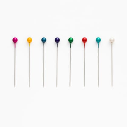 Sewing Pins for Tailoring (200 Pieces) � Steel Multicolored Pins for Sewing � 1.25 Inch Long Pearl Head Moti Pin for Dressmaking, Patchwork, Florist Decoration & Hijab/Scarf Use