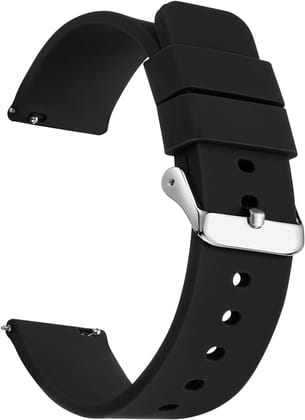Exelent Smart Watch Strap 20mm Watch Strap Sillicon Belt for Compatible Noise ColorFit Icon Buzz (Black)