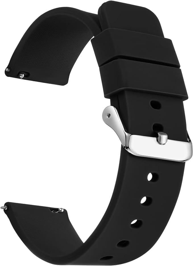 Exelent Smart Watch Strap 20mm Watch Strap Sillicon Belt for Compatible Noise ColorFit Icon Buzz (Black)