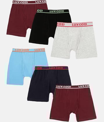 Lux Cozi Pack of 6 Boys Cotton Trunks ( Multicolor )