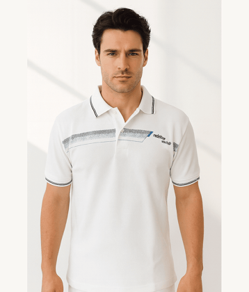 Dollar Men Cotton Regular Fit Printed Polo T Shirt ( White )