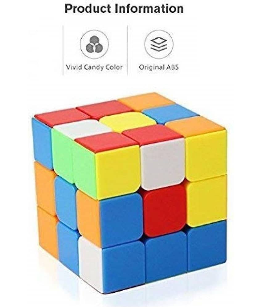 Vihaa Rubik Cube | 3x3x3 High Speed Magic Cube | High Stability, Stickerless, Amazing Stress Reliever Educational Cube Puzzle Game for Kids, Multicolor (1 Piece)