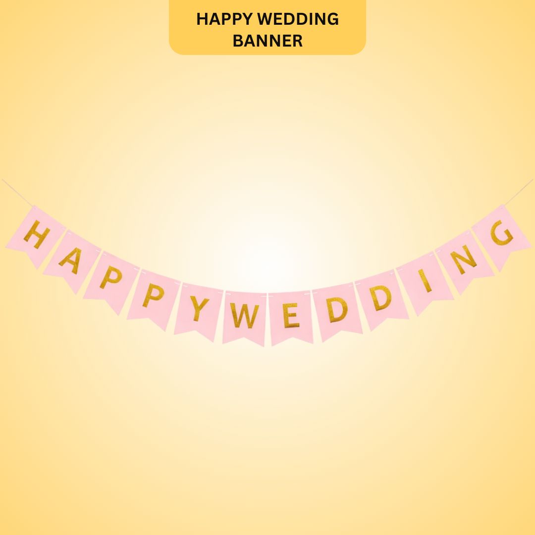 Happy Wedding Banner - Over 9FT
